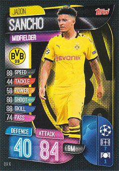 Jadon Sancho Borussia Dortmund 2019/20 Topps Match Attax CL #DOR10